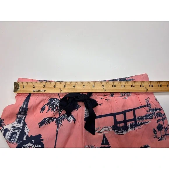Katie Kime Pajama Set XXS Pink Charleston SC Toile Woven NWOT 2 Piece